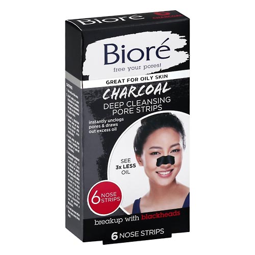 Image for Biore Pore Strips, Deep Cleansing, Charcoal,6ea from WESTSIDE PHARMACY