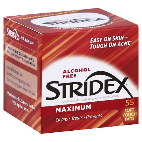 Image for Stridex Acne Medication, Maximum, Soft Touch Pads,55ea from WESTSIDE PHARMACY