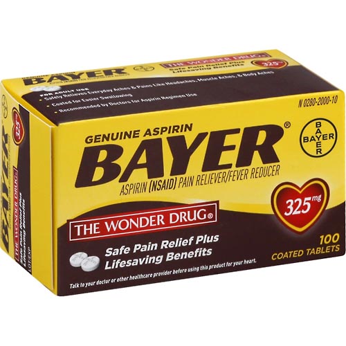 Image for Bayer Aspirin, Genuine, 325 mg, Coated Tablets,100ea from WESTSIDE PHARMACY