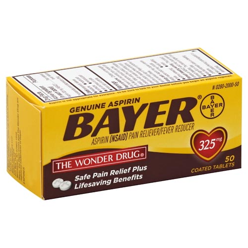 Image for Bayer Aspirin, Genuine, 325 mg, Coated Tablets,50ea from WESTSIDE PHARMACY