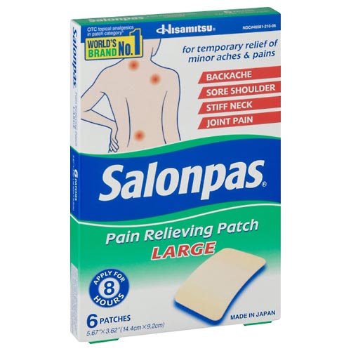 Image for Salonpas Pain Relieving Patch, Large,6ea from WESTSIDE PHARMACY